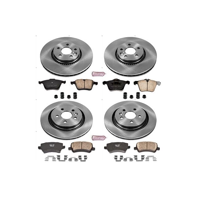 Power Stop Autospecialty KOE5614 Front and Rear Replacement Brake Kit-OE Brake Rotors & Ceramic Brake Pads For Volvo S60 2011-2014, Volvo S80 2007-2014 [Model Specific]
