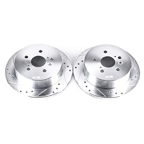 Rear Power Stop JBR1372XPR Drilled & Slotted Rotor Pair For Toyota Sienna 2004-2010 [Model Specific]