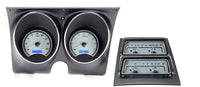68 Chevy Camaro Dakota Digital with Console Gauges Analog Dash Silver Red VHX-68C-CAC-S-R