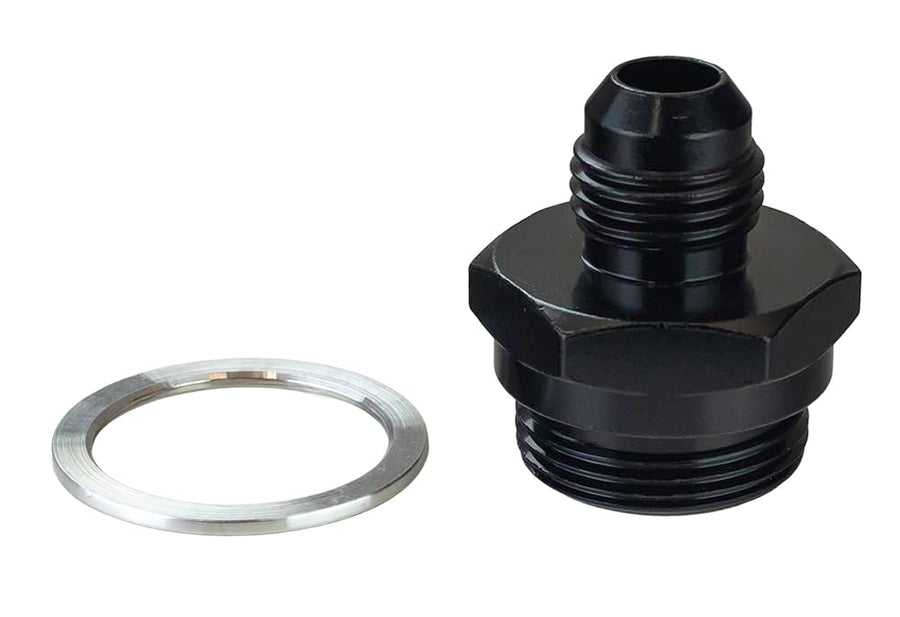 Moroso Carburetor 65149 Fuel Inlet Fitting, 6AN x 7/8-20, 2" Long, Black Anodize
