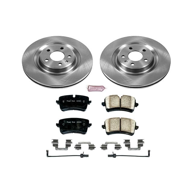 Power Stop KOE6001 Rear Replacement Brake Kit-OE Brake Rotors & Ceramic Brake Pads For Audi A7 Quattro 2012, Porsche Macan 2015-2021 [Model Specific]