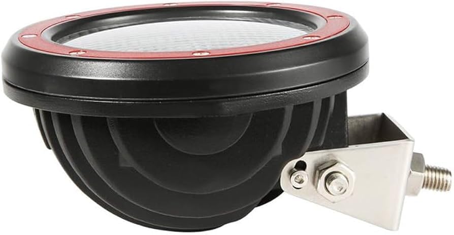 Grille Guard Kit Black Horse Modular Stainless Steel Pair of 5.3" Dia. LED Flood Lights w/Red Trim Rings Wiring Harness and Switch Compatible with 2003-2025 Chevrolet Express