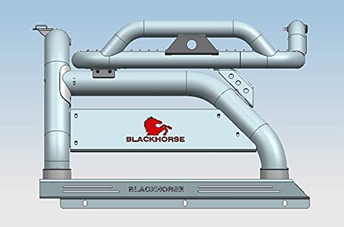 Atlas Roll Bar Black Horse Incl. Pair of 7.0" Dia. Led Lights w/Red Trim Rings Stainless Steel Compatible with 2019-2022 Ford Ranger-ATRB8SS-PLR