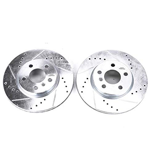 Power Stop EBR1647XPR Front Brake Rotor Pair Drilled and Slotted For Mini Cooper 2014, Mini Cooper 2016-2021, Mini Cooper Clubman 2016-2019 [Model Specific]