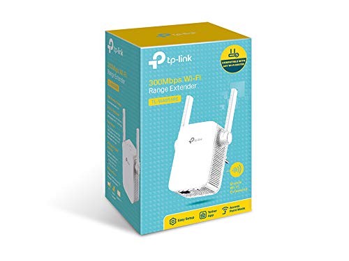 TP-Link N300 WiFi Extender (TL-WA855RE) - Covers Up to 800 Sq.ft, Supports WiFi Range Extender up to 300Mbps Speed, Wireless Signal Booster and Access Point for Home, Single Band 2.4Ghz Only, Black