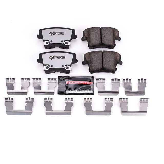 Power Stop Z26-1057 Ceramic Rear Brake Pads Extreme Performance Carbon Fiber Infused For Chrysler 300, Dodge Challenger, Dodge Charger, Dodge Magnum [Model Specific]