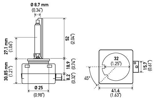 HELLA 4300 K D1S Xenon Standard Bulb, (85V, 35W)