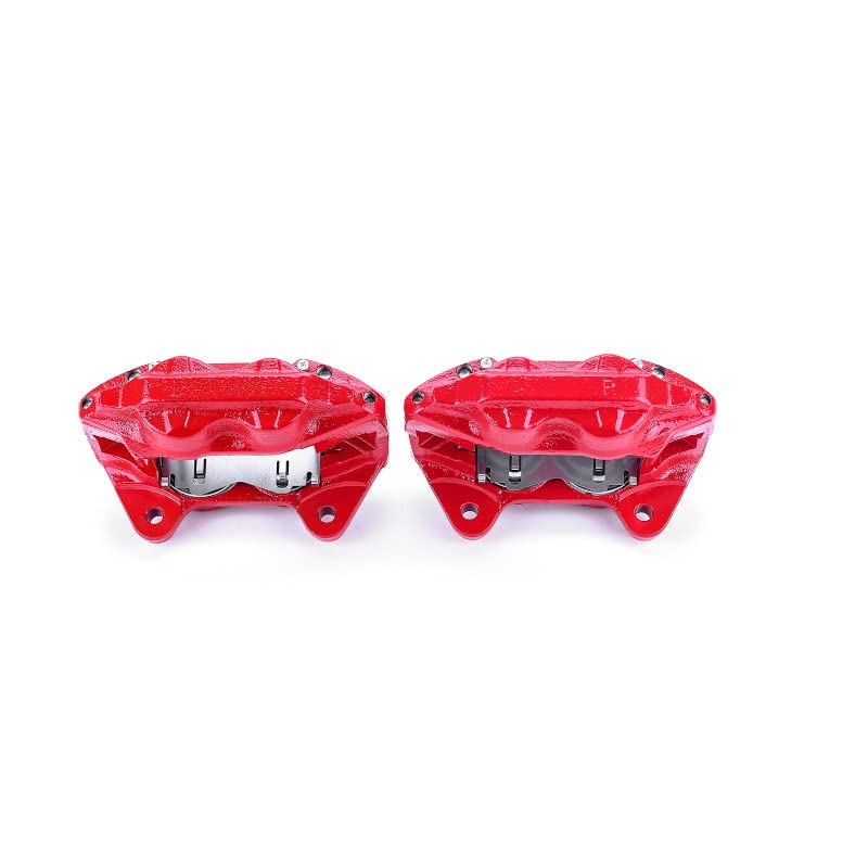 Power Stop S2768 Front Pair of High-Temp Red Powder Coated Calipers For Lexus LX470 2003-2007, Toyota Land Cruiser 2003-2007 [Model Specific]
