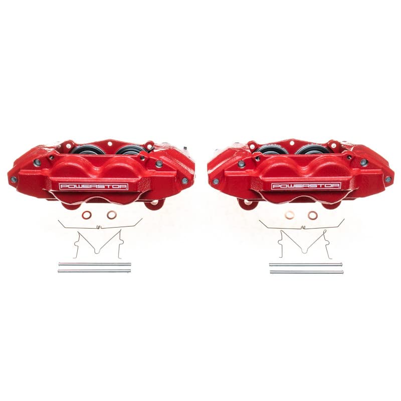 Power Stop S6278 Front Pair of High-Temp Red Powder Coated Calipers For Lexus GX460 2010-2015, Toyota 4Runner 2010-2015 [Model Specific]