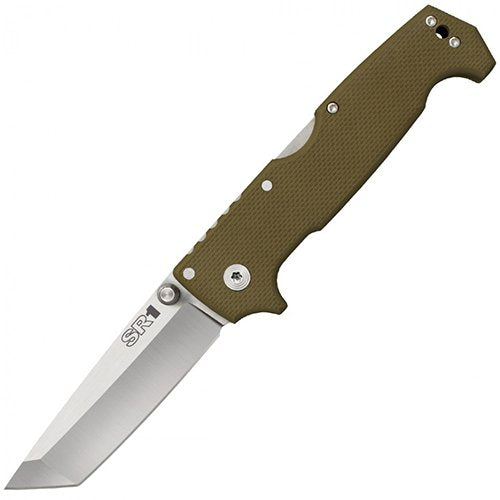 SR1 COLD STEEL S35VN Steel 4" Tanto Point Blade G-10 Handle Folding Knife with Tri-Ad Locking Mechanism and Pocket/Belt Clip