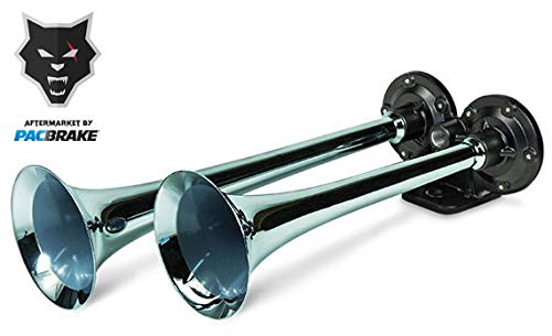 Dual Air Horn Pacbrake HP10073 Basic Chrome for those with Onboard Air [Truck]
