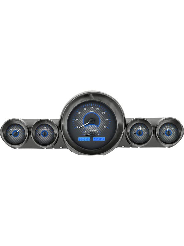 Dakota Digital 59 60 Chevy El Camino Impala Analog Dash Gauge System Carbon Fiber Blue VHX-59C-IMP-C-B