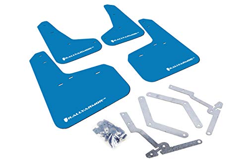 Mud Flaps Rally Armor Nitrous Blue w/White Logo FITS 12-18 Ford Focus SE/ST/RS UR MF27-UR-NBL/WH