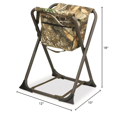 Dove Seating Stool Without Backrest Hunters Specialties - Steel Frame Foldable Design Portable Lightweight Hunting Camping Blind Chair - Realtree Edge