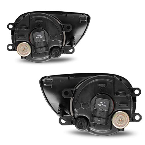 Fog Lights Assembly Winjet for 2007 2008 Toyota Yaris 2/3 Door Hatchback Clear Lens with Bulbs Harness Switch Kit Driving Fog Light Lamp(Driver and Passenger Side)
