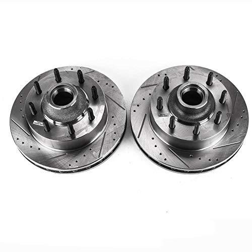 Power Stop Front AR8572XPR Drilled & Slotted Rotor Pair For Ford F-250 Super Duty 1999-2001, Ford F-350 Super Duty 1999-2001 [Model Specific]