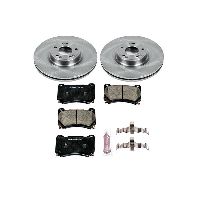 Power Stop Autospecialty KOE5843 Front Replacement Brake Kit-OE Brake Rotors & Ceramic Brake Pads For Hyundai Genesis 2009-2014 [Model Specific]