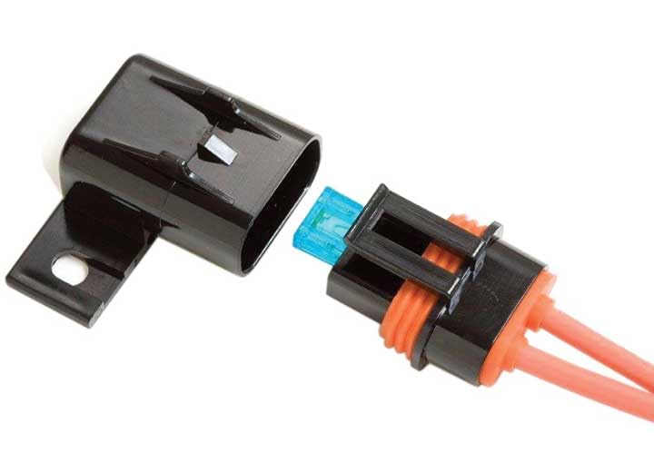 ATM/MINI WEATHERPROOF FUSE HOLDER-30AMP-12AWG-2X5IN WIRE LEADS