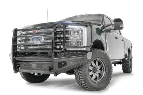 Fab Fours Black Steel Front Bumper FS23-S5960-1 fits 23-23 Ford F-350 Super Duty - w/Full Grill Guard - Sensor Compatible - Gloss Black