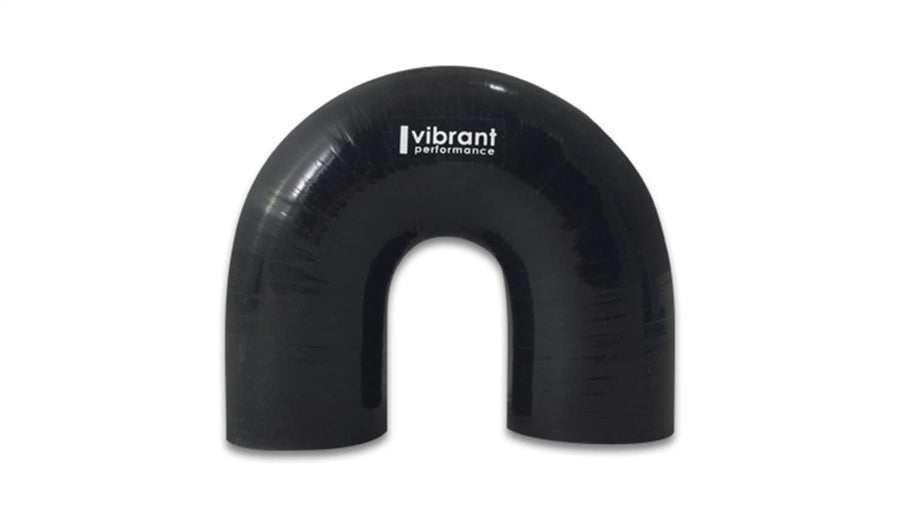 19658 Vibrant Power Hose Coupler, Silicone, 4ply Aramid Reinforced, 180 degree Elbow, 1.50 in. Inlet I.D, 1.50 in. Outlet I.D, 5.50 in. Leg Length, 2.25 in. CLR, Black, each
