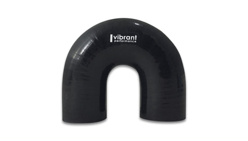 4 Ply Vibrant Reinforced Silicone Elbow Connector - 2in ID x 5.50in Leg 180 Deg Elbow (BLACK)