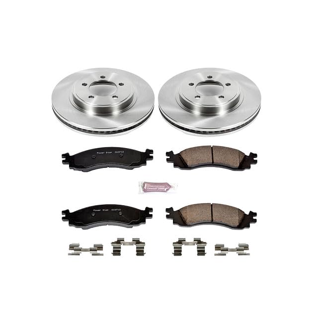 POWERSTOP Autospecialty KOE1441 Front Replacement Brake Kit-OE Brake Rotors & Ceramic Brake Pads For Ford Explorer, Ford Explorer Sport Trac, Mercury Mountaineer [Model Specific]