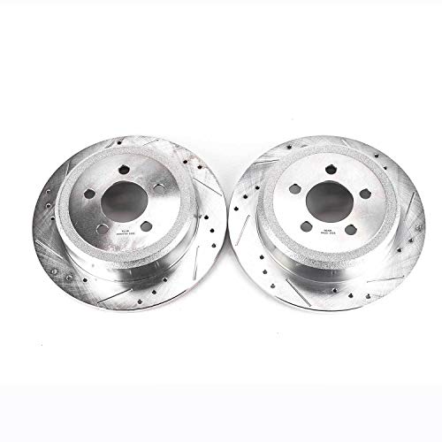 Power Stop AR83072XPR Evolution Rear Drilled & Slotted Rotor Pair For Dodge Nitro 2007-2011, Jeep Liberty 2008-2012 [Model Specific]