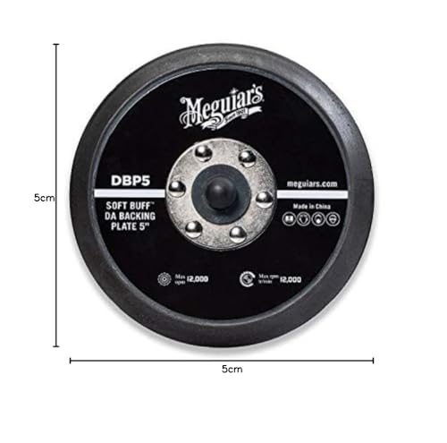 5" Meguiar’s Soft Buff DA Backing Plate DBP5 - Dual Action Backing Plate for DA Polishers that Distributes Pressure Evenly, Improves Polishing Efficiency and is Made with Durable Construction, 1 Count