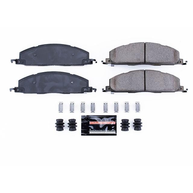 Power Stop Z23-1400 Z23 Evolution Sport Carbon Fiber Infused Ceramic Brake Pads with Hardware For 2009 2010 2011 2012 2013 2014 2015 2016 2017 2018 Dodge Ram 2500 3500