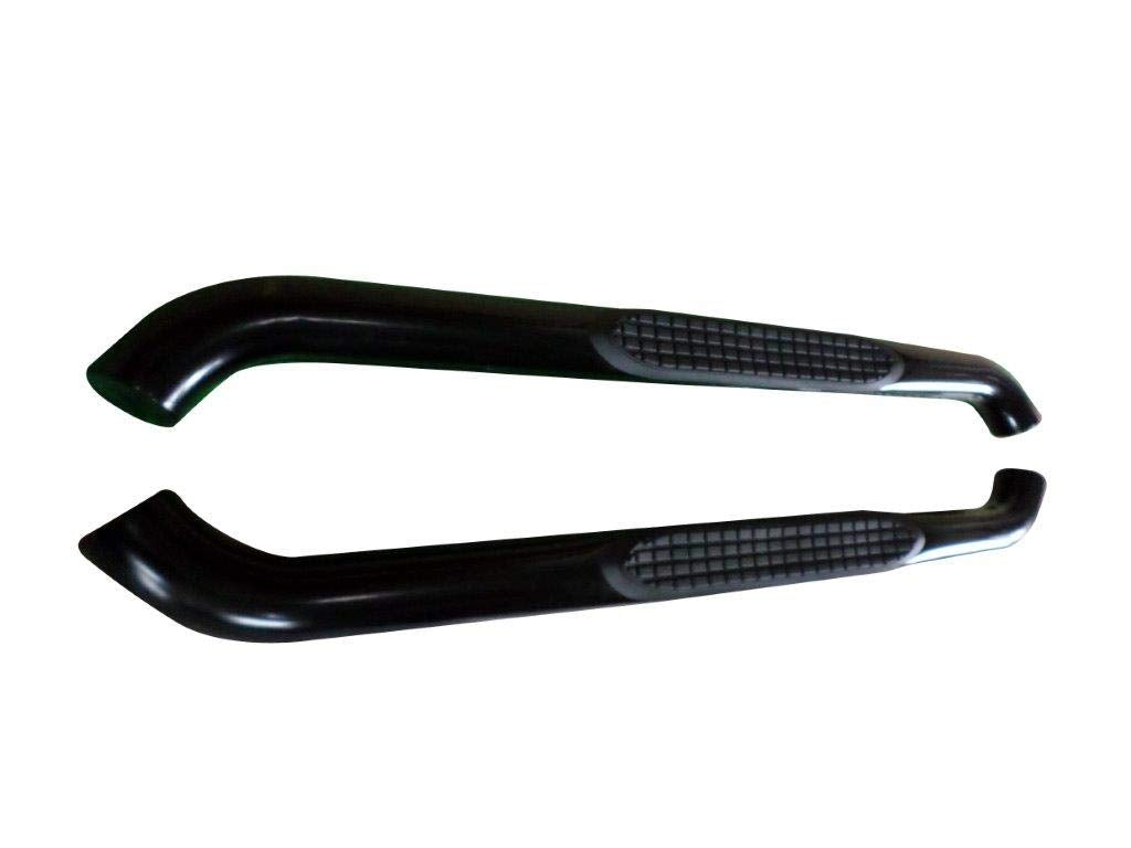 Nerf Bars TrailFX for Chevrolet Silverado 1500 Crew Cab 2020-2021 Black Powder Coated Steel 3 Inch Round Bent Side Steps with Slip-Resistant Molded Step Pads Frame Body Mount Set of 2 Running Boards