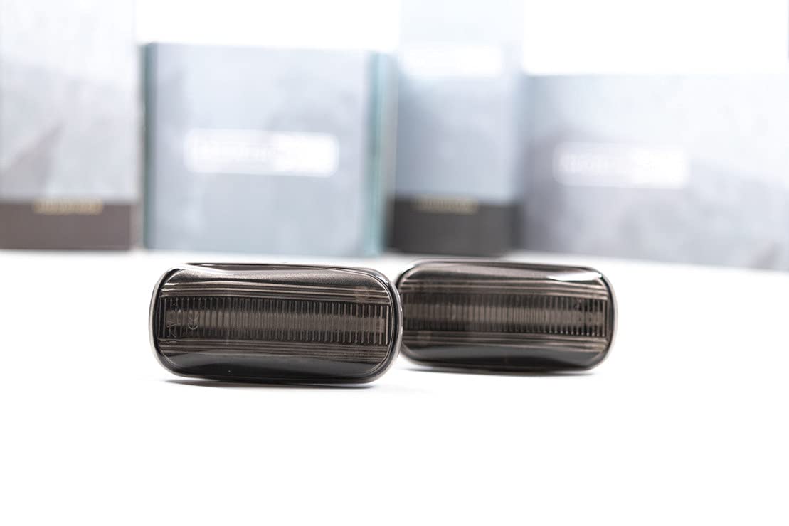 Morimoto XB LED Side Markers, Housing Smoked, Fits Honda Civic (1990-2000), Plug and Play Assembly, Easy Install, Front Amber LED Lights, Anti-UV Coating (1x LF71112D)