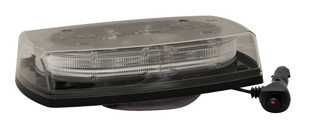 ECCO Mini Light Bar Reflex LED, Amber LEDs/Clear Lens, Vacuum Magnetic Mount, Model# 5550CA-VM