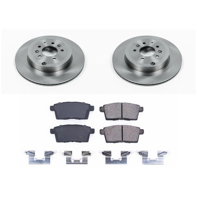 Power Stop Autospecialty KOE5877 Rear Replacement Brake Kit-OE Brake Rotors & Ceramic Brake Pads For Mazda CX-9 2007-2015 [Model Specific]