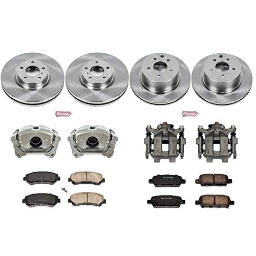 Power Stop KCOE6075 Auto specialty Front and Rear 1-Click OE Replacement Brake Kit with Caliper | 1 Pack For Nissan Maxima 2009-2014 [Vehicle Specific]