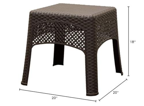 Woven Side Table Adams Manufacturing 8071-60-3731, Earth Brown