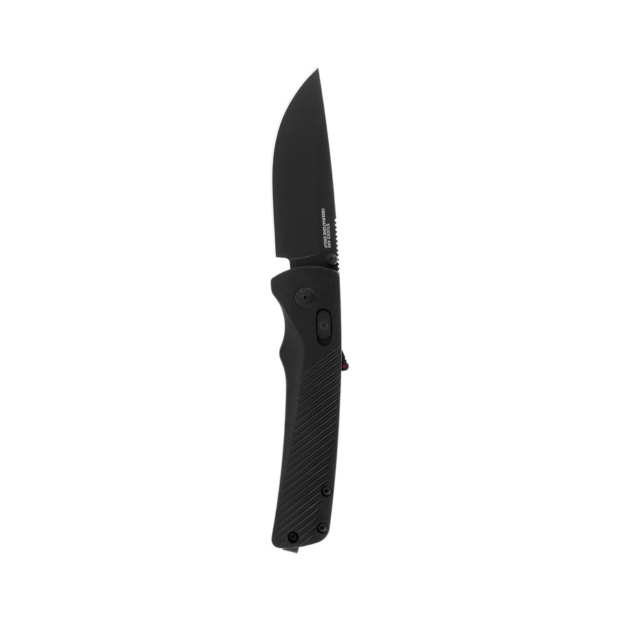 SOG Flash AT Ambidextrous Daily Carry Straight Pocket Folding Knife | Ergonomic Handle & Deep-Carry Clip | D2 Steel Blade, Blackout