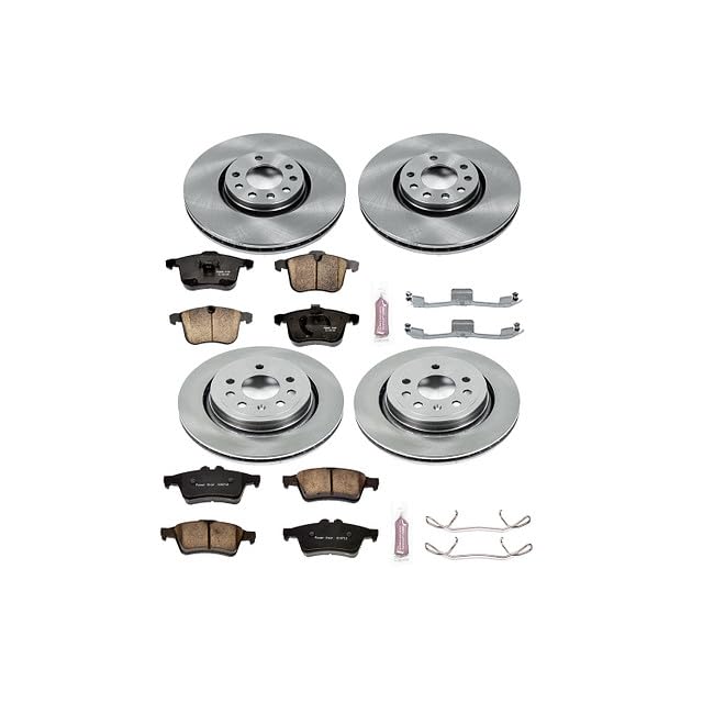 Power Stop Autospecialty KOE5348 Front and Rear Replacement Brake Kit-OE Brake Rotors & Ceramic Brake Pads For Saab 9-3 2003-2011 [Model Specific]