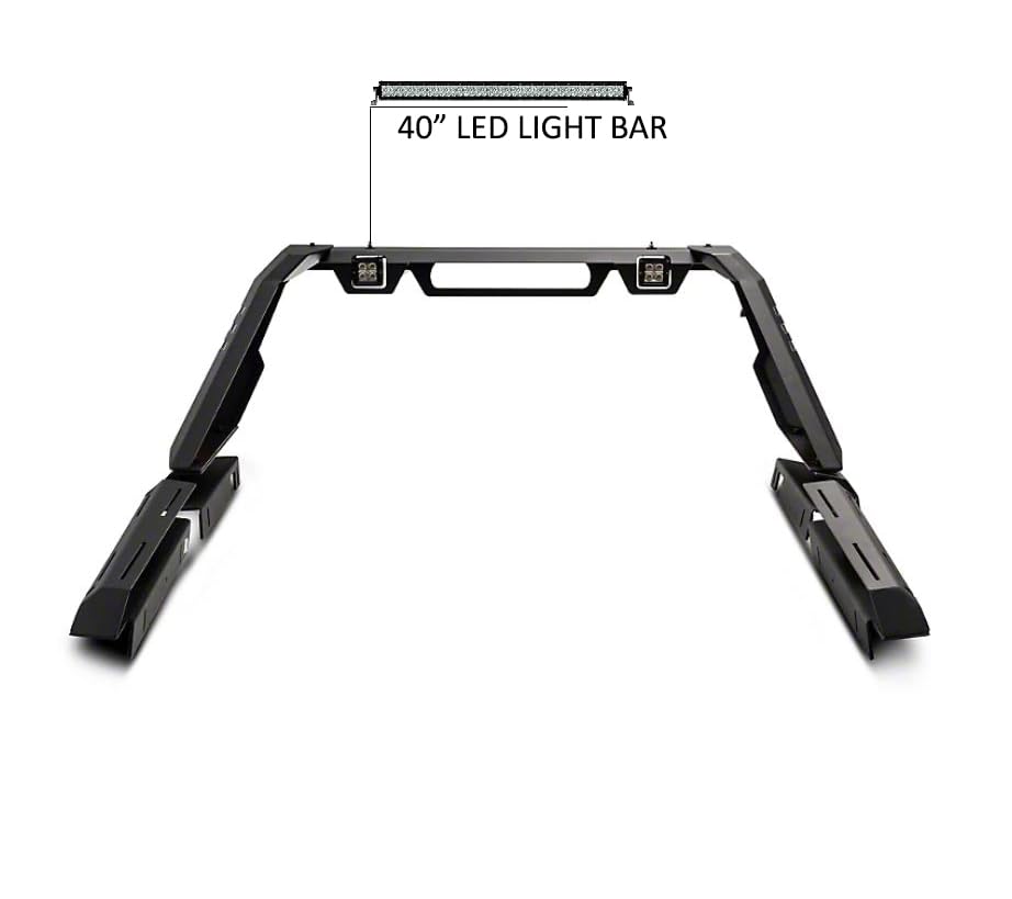 Vigor Roll Bar Black Horse Modular W/40" Led Light Bar Compatible with 2005-2021 Nissan Frontier-VIRB07B-KIT