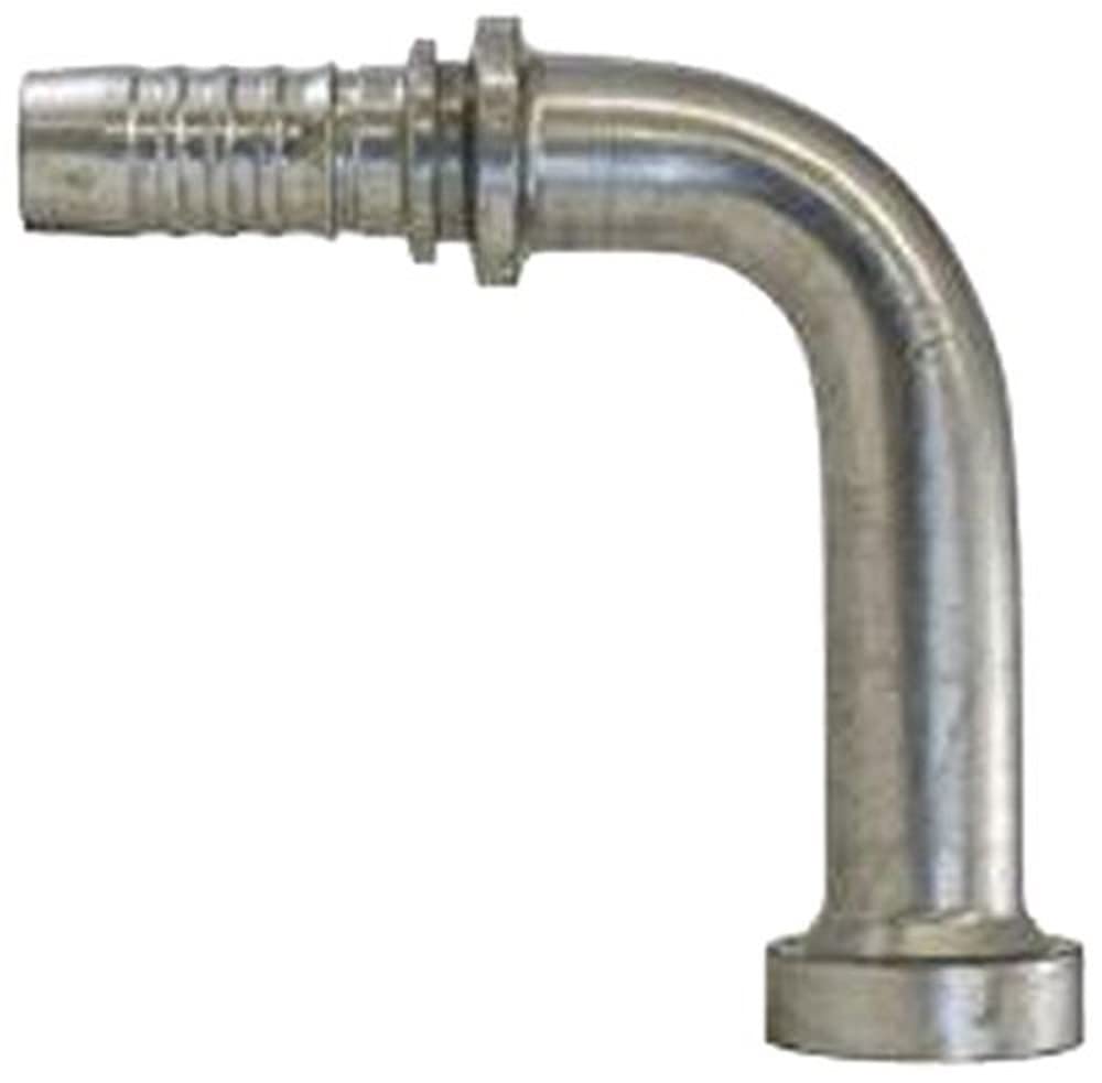 GlobalSpiral Couplings Gates 12GS-12FLC90-128, Caterpillar Style O-Ring Flange, Zinc Plated Carbon Steel, 4.61", 90° Bent Tube, 3/4" ID