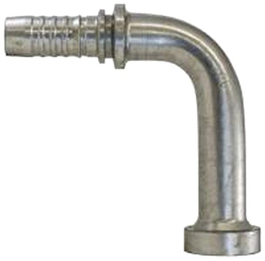 GlobalSpiral Couplings Gates 12GS-12FLC90-128, Caterpillar Style O-Ring Flange, Zinc Plated Carbon Steel, 4.61", 90° Bent Tube, 3/4" ID