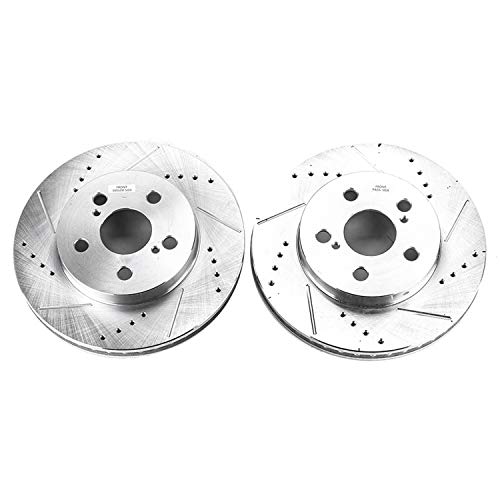 Power Stop JBR1744XPR Drilled, Slotted Front Brake Rotor Pair For Toyota Corolla 2020-2022, Toyota Prius 2016-2022, Toyota Prius AWD-e 2019-2021, Toyota Prius Prime 2017-2019 [Model Specific]