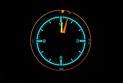 Dakota Digital 2 1/16" HDX Style Clock, Black Face - Universal Compatible with Most Vehicles