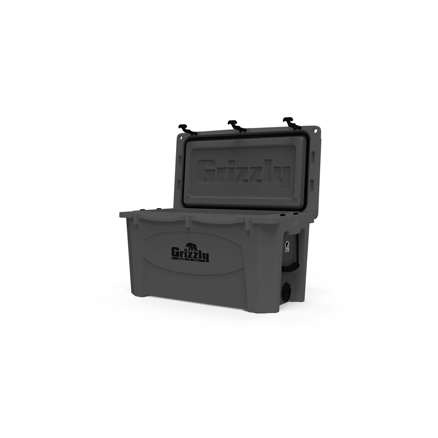 75 Cooler Grizzly | 75 qt Ice Chest Durable Rotomolded Insulated | Made in USA | Warranty for Life | for Beach Boat Camping Fishing Hunting | G75 | Stealth Gray