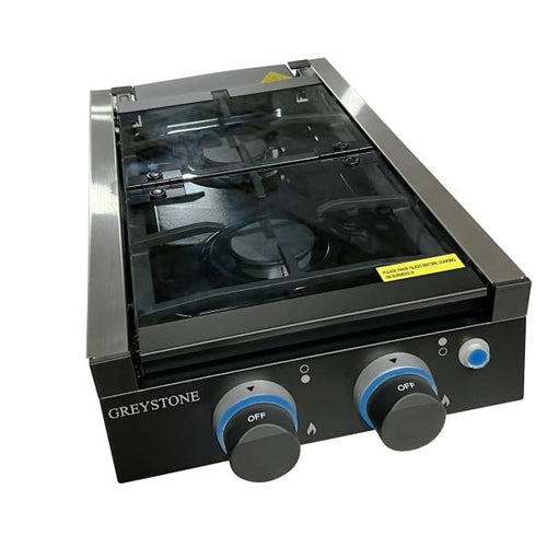 Premium Greystone 2022302090 Double Burner LP Gas Cooktop