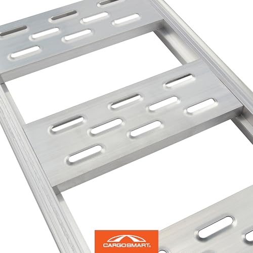 Aluminum Straight Fixed Ramp with Treads (2pk) CARGOSMART - Easily and Safely Load and Unload Light Equipment, Lawn Tractors, ATVs and More, 1,250 lb. Capacity, 12" W x 78" L