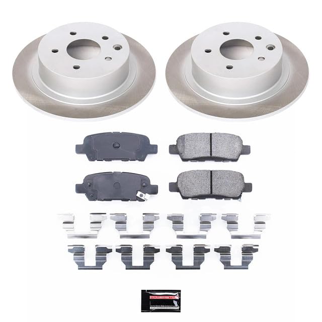 PowerStop Brake Kit Rear For Nissan Altima 2002-06 |Altima 2010-24 |Juke 2011-17 |Maxima 2004-08 |Sentra 2007-18 - Disc Rotors & Ceramic Brake Pads Replacement, KOE098
