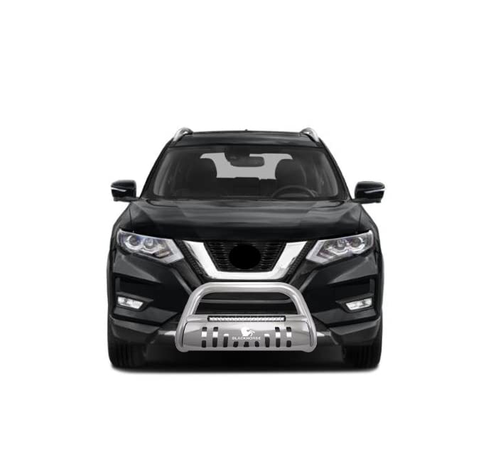 Beacon Black Horse Bull Bar Skid Plate Stainless Steel Compatible with 2014-2020 Nissan Rogue-BE-A1702S