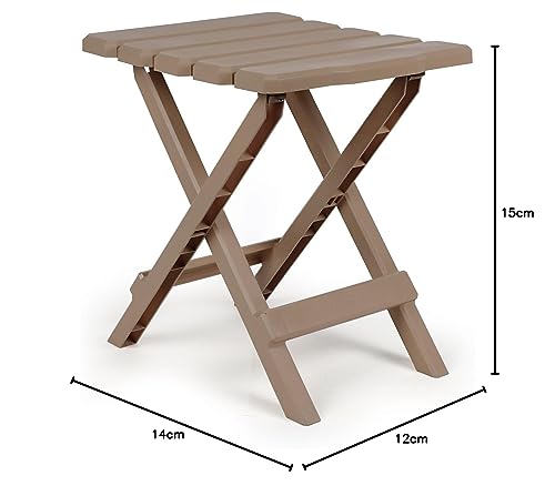 Camco Small Quick-Folding Adirondack Table 21045, Plastic, Taupe