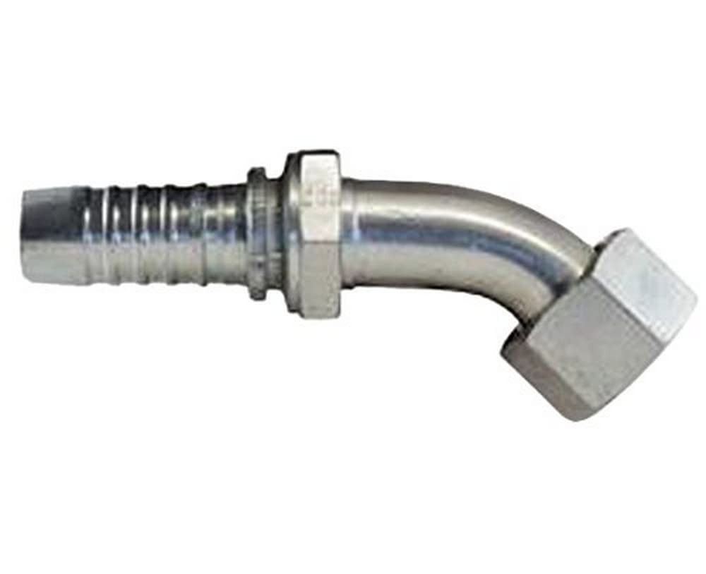 GlobalSpiral Couplings Gates 8GS-10FFORX45S, Female Flat-Face O-Ring Swivel, Zinc Plated Carbon Steel, 3.90", 45° Bent Tube, 1/2" ID