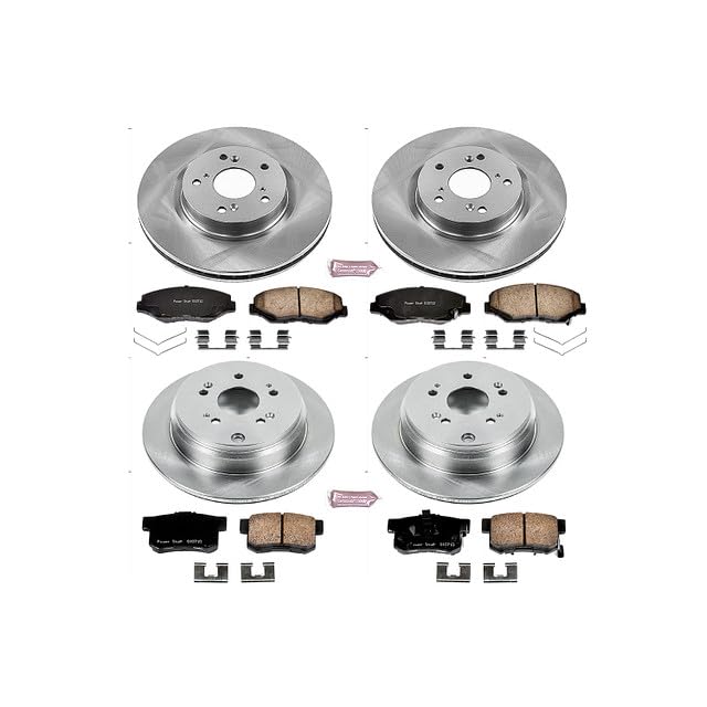 Power Stop Autospecialty KOE6489 Front and Rear Replacement Brake Kit-OE Brake Rotors & Ceramic Brake Pads For Honda CR-V 2012-2016 [Model Specific]